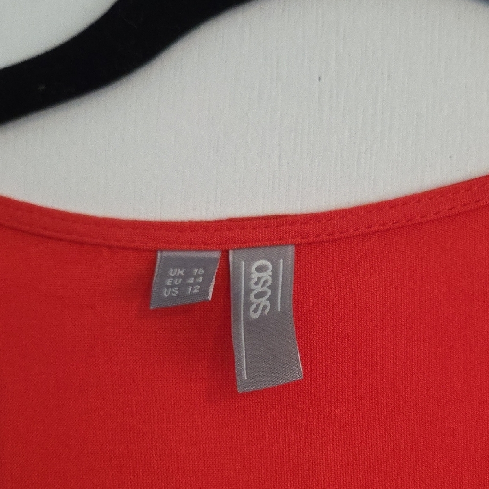 ASOS Red Orange Maxi Dress - Size 12 - Picture 2 of 7